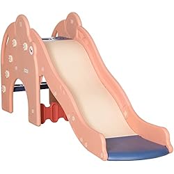 Tobogan Bebé Segunda Mano AIYAPLAY Tobogán para Niños 18-48 Meses Tobogán Infantil con Escaleras y Rampa Juguete para Interior y Exterior Jardín Carga 50 kg 182x43,5x77,5 cm Rosa