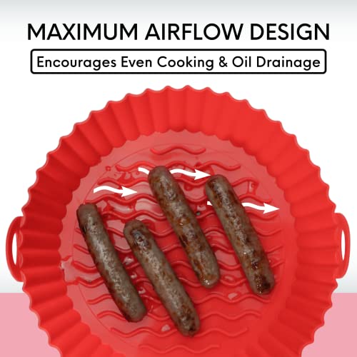 Air Fryer Liner 2 Pack - Reusable Food Grade Silicone Airfryer Liners - Bpa Free Silicone Air Fryer Basket – Dishwasher Safe & Easy To Clean - Microwave, Instant Pot, Pressure Cooker Oven Inserts #TOP3
