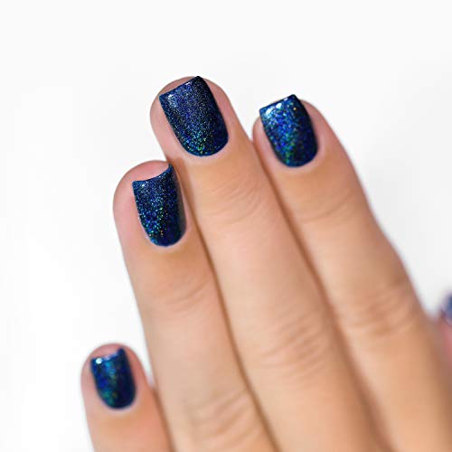 Image of ILNP Isabella - Petrol Blue Holographic Nail Polish, Chip Resistant, Non-Toxic, Vegan, Cruelty Free