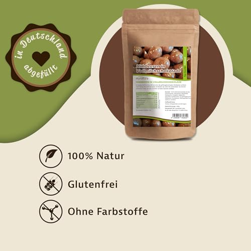 Mynatura Himbeeren in Vollmilchschokolade I Gefriergetrocknet I Raspberry I Schokolade I Vollmilch I Snack I Schokofrüchte I Im Beutel (1kg)