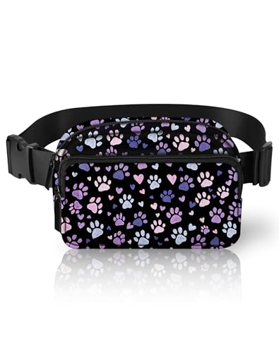Image of Paw Print Fanny Pack Lightweight Belt Bag Fashion Waist Pouch | Waterproof, Crossbody Bags for Women, Sports, Running, Traveling, Hiking