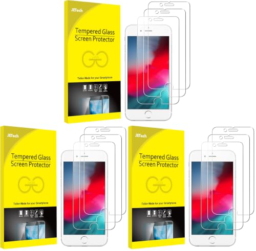 Image of JETech 9-Pack Screen Protector for iPhone SE 3 /2 (2022 /2020 Edition), iPhone 8, iPhone 7, iPhone 6s, and iPhone 6, Tempered Glass Film, 4.7-Inch