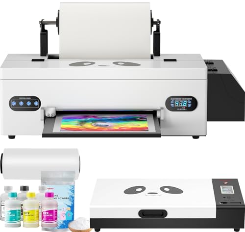 PUNEHOD L1800 DTF Transfer Printer with Roll Feeder,Direct to Film Print-preheating A3 DTF printer for Dark and Light clothing VS DTG printer (A3 DTF Printer +Oven)