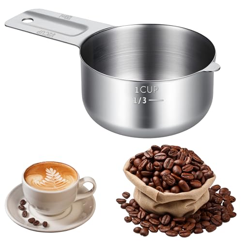 Vaso medidor 1/2 taza acero inoxidable 120 ml miniatura 1