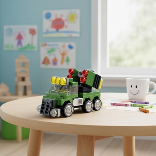 Image of STEM Armored Vehicle Building Blocks Set (93 Pcs) | DIY Rocket Launcher Toy for Kids 7+ Years (Boys & Girls) | Educational Construction | Creativity & Action Play Toy
