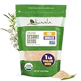 Kevala Organic Raw Sesame Seeds (Unhulled) – Gluten Free Seeds Perfect for Preparing East Asian Dishes, Ingredient for Making Tahini Paste at Home, Can be Used in Cooking and Baking, 1 lb, 16 oz