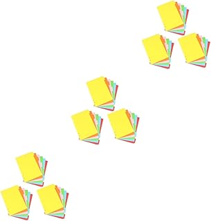 Abaodam 54 Peças Separador De Páginas Pastas De Cores Papel Colorido Pastas De Arquivo De Plástico 6 Furos Etiquetas Divisórias De Fichário De Plástico A5 Divisórias De Plástico Índice