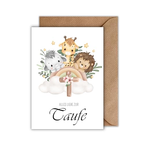 FANICE Taufkarte Mit Liebesbotschaft - Christliche Grußkarte Mit Tauben-Design Für Jungen & Mädchen