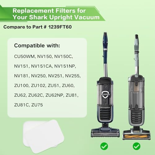 Image of Foam Filters Replacement for Shark Pet ZU102 ZU100 ZU81 ZU75 Pet Pro ZU60 ZU62 ZU62C ZU62NP Swivel Pro ZU51 NV151 NV150 NV250 NV255 CU50WM Pet Plus NV251 NV255 Navigator Upright Vacuum, Part 1239FT60
