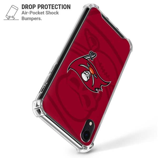 Skinit Clear Phone Case Compatible with iPhone XR - Officially Licensed NFL Tampa Bay Buccaneers Double Vision Design
