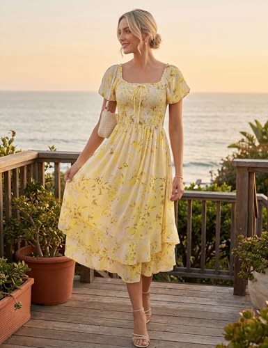 Image of GRACE KARIN Womens Summer Floral Maxi Dress 2026 Flowy Wedding Guest Dress A Line Boho Dresses Fashion Clothing with Pockets
