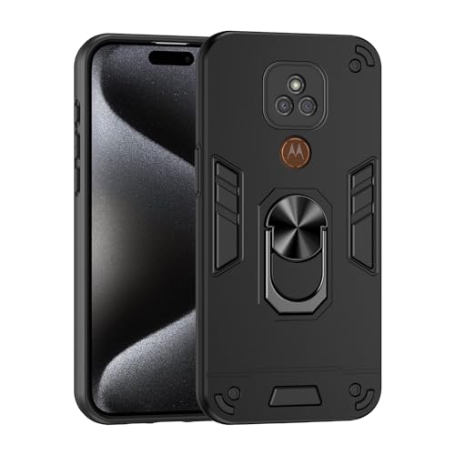 Protection Motorola Moto E7 Plus antichoc noire avec support de visionnage
