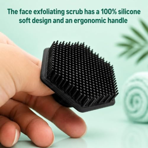 Image of Episkey Daily Duo Silicone Face & Body Scrubber Combo | Premium Soft Silicone Exfoliating Scrubbers for Deep Cleansing, Dead Skin Removal & Gentle Massage | Reusable, Hygienic, Quick Dry | 2-Piece Set (Face + Body)