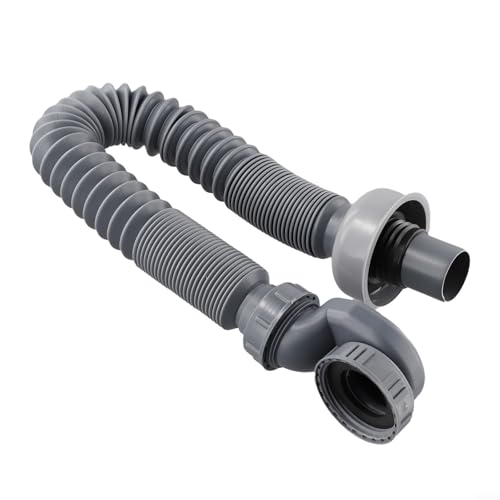 Tuyau d'évacuation de baignoire et douche, profil bas, flexible en ABS gris, siphon d'odeurs télescopique pour lavabo