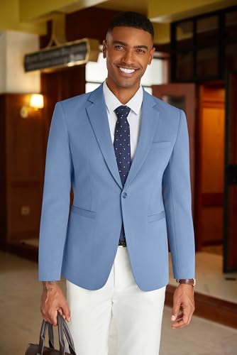 COOFANDY Mens Casual Blazer Slim Fit Suit Jacket Lightweight One Button Business Sport Coats4