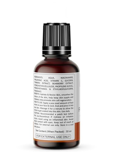 Image of 20% Vitamin C Face Serum 30 ml - Vitamin C & Hyaluronic Acid Face Serum for Glowing Skin, Water-Based & Highly Stable Formula, Brightening & Even Skin Tone, Suitable for Women & Men, Beginner Friendly