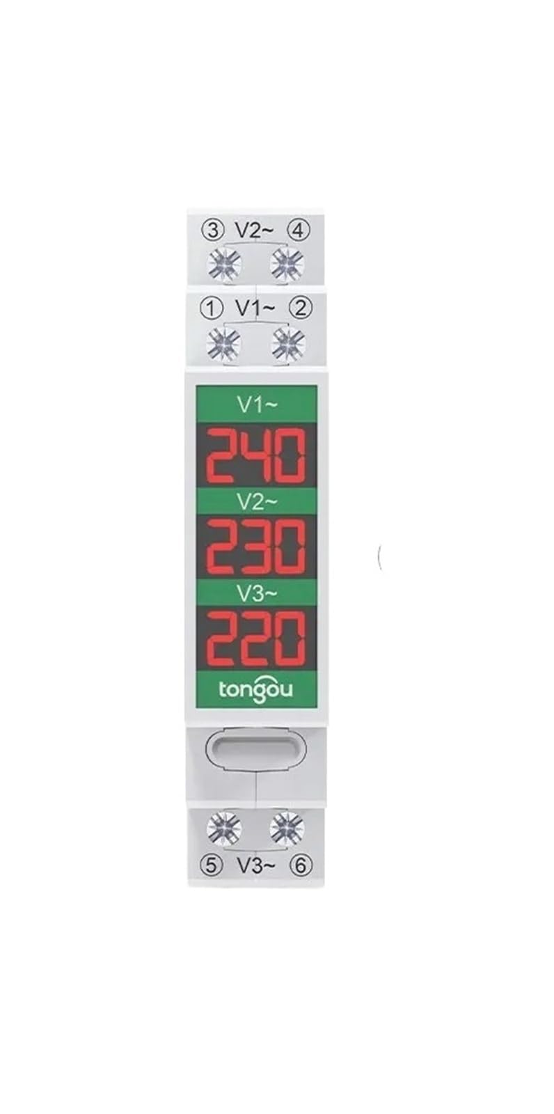Voltmètre triphasé et monophasé avec écran LED haute précision