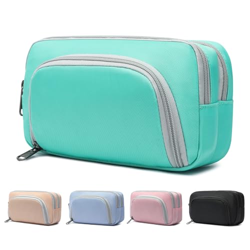 XQXA Pencil Pouch Large Capacity Pencil Case Organizer, Multifunctional Pencil Pouch with 3 Compartmens, Big pencil bags with zipper Office Travel Men Women (01-Mint Green)
