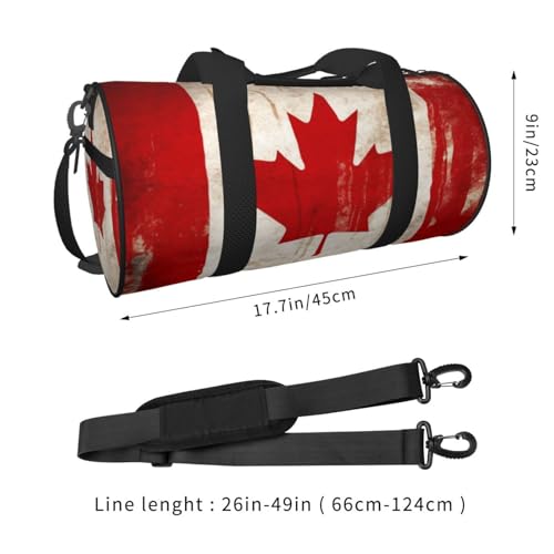 Travel Duffle Bag Weekender Bags for Men Women with Shoe Compartment Large Capacity Weekender Overnight Bag Retro Canada Flag Carry On Tote Bags Sport Gym Bag for Travel Yoga, Black, One Size2