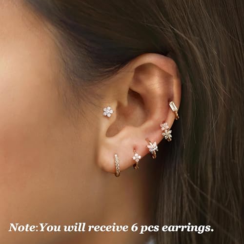 Small Stud Hoop Earrings for Women Trendy Gold Huggie Earring Sets for Multiple Piercing Dainty Earring Stacks Cartilage Earring Jewelry Gifts2