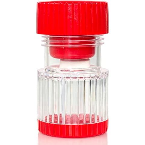 HealthSmart Pill Crusher and Grinder, Crushes Vitamins and Tablets, Holds Up to 2 Pills, With Ergonomic Grips, Red Cover