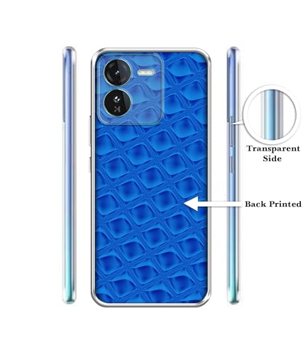 Image of Casotec Blue Diamond Printed Silicon Soft TPU Back Case Cover for iQOO Z9 5G