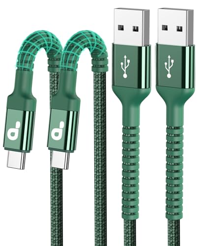 Image of USB to USB C Cable Fast Charging 6FT, USB A to USB C Charger Cord, Upgraded Extra Durable Braided USBC Cable Compatible with iPhone 16 15 Pro Max,Samsung Galaxy S10 S9 Plus and More -Green 2 Pack