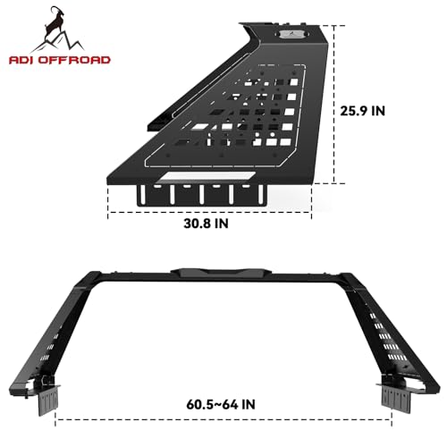 Image of Sport Roll Bar with Molle Panels for Pickup Truck | F-150, F-250, F-350, Silverado Sierra Ram 1500 2500, Tundra, Titan XD | No Drilling Complete Bolt-On Installation