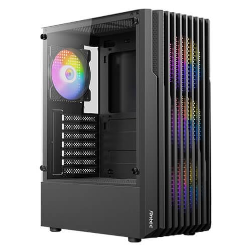 Image of Antec AX22 Elite Mid-Tower Case - Black | Supports ATX, M-ATX, ITX | 3 x 120mm Fixed RGB Fans & 1 x 120mm RGB Rear Fan | Tempered Glass | Support 240mm Radiator | Max GPU Length 295mm