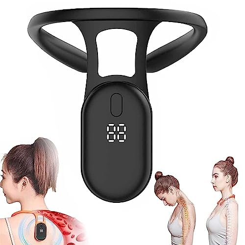 Smart Back Support,Electronic Invisible Health Smart Back Support, Smart Posture Reminder Corrector Device,Back Posture Monitoring Improving The Hunchback Posture Corrector Vibrating (Black)