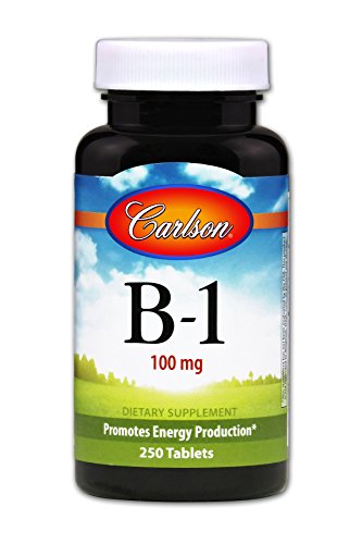 Carlson Vitamin B-1 100 mg, Thiamin, 250 Tablets Carlson Vitamin B-1 100 mg, Thiamin, 250 Tablets