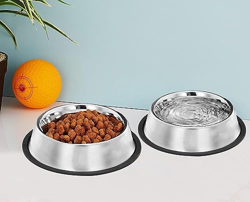 Image of Pets Empire Stainless Steel Feeding Bowl for Medium Breed Adult Dogs & Giant Breed Puppies | Large (900 ml x 2)
