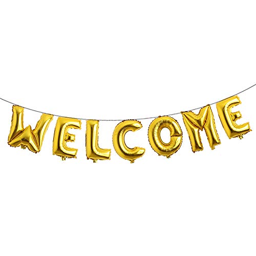 16 inch multicolor Welcome Balloon Banner Balloons Foil Letter Balloon