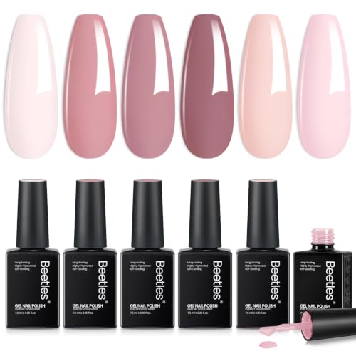 Beetles Nude Pink Gel Polish Set 6 Colors Fall Gel Nail Polish Set