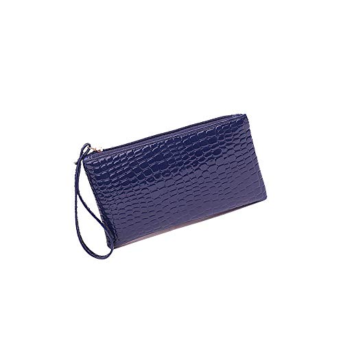 Preisvergleich Produktbild Frau Krokodil Leder Kupplung Handtasche Tasche OdeJoy Pu Geldbörse Mobile Brieftasche Multifunktionale Brieftasche Kosmetiktasche Handtasche Umhängetasche Sporttasche Aktentasche (Blau, 1 PC)