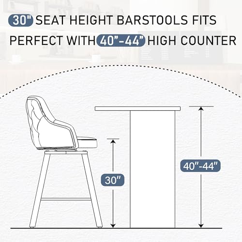 Image of Bar Stools Bar Height Set of 4, 30 inch Stools with Back for Kitchen Island