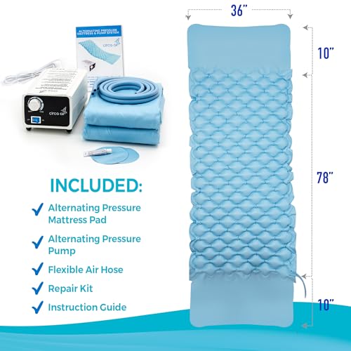 Circa Air Alternating Pressure Mattress for Bed Sores and Ulcers Relief - Inflatable Air Pressure Pad with Quiet Pump, Medical Grade Mattresses for Hospital Beds