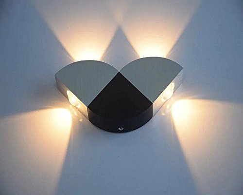 Lightess Apliques de Pared Lámpara de Pared Interior Lámpara en Moda de Puro Aluminio 4 LED 4W Luz Cálida y Agradable Luz de Ambiente Iluminación de Pasillo, Entrada, Docoración Hogar, Blanco Cálido