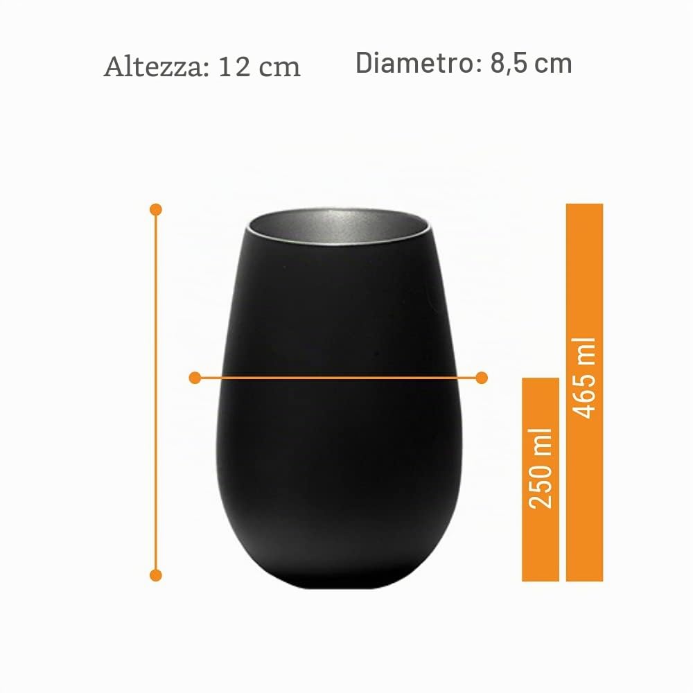 Stölzle Lausitz Bicchieri da Acqua Elements Metallic Set da 6, 465 ml – Bicchieri Versatili per Acqua, Succo & Cocktail – Bicchieri da Bere in Cristallo di Alta Qualità – Lavabili in Lavastoviglie