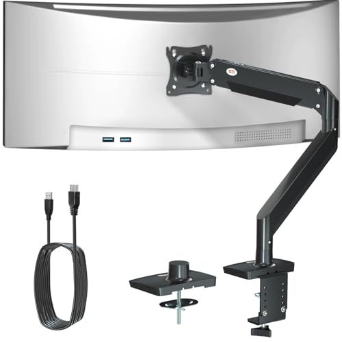 Ultrawide Monitor Arm for 22-43 inch, Heavy Duty Computer Monitor Mount Holds 33lbs, Adjustable Gas...