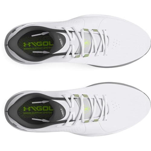 Under Armour メンズ Drive Pro ワイドゴルフシューズ, (100)ホワイト/ホワイト/メタリックガンメタル。, 8.5 Wide 4枚目