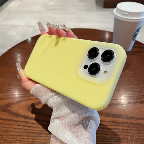 Coque en silicone liquide pour iPhone 15 Pro Max ENILSA jaune