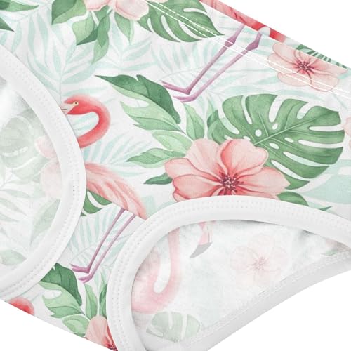 Pink Flamingos Flowers Leaves Toddler Underwear Floral 2t Cotton Panties for Girl Colorful Undies Kids Briefs4