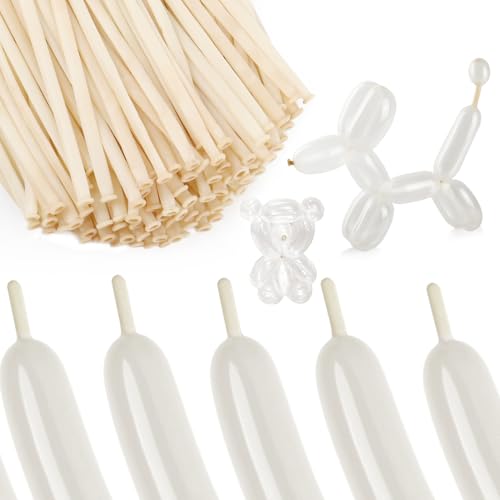 100Pcs Clear 260 Balloons Clear Long Balloons for Tying Balloon Arch Balloon Animals Thick Latex for Magic Clown Wedding Birthday Party Decorations
