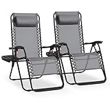 SONGMICS Juego de 2 Tumbonas Plegables, Gris Oscuro GLB032GZ02