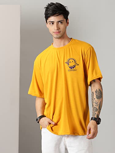 Image of RodZen Oversized Drop Shoulder Half Sleeves Round Neck Solid Cotton Blend Combo T-Shirt for Men