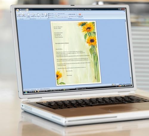 SIGEL DP694 Motiv-Papier Sunflower, Briefpapier 90 g, DIN A4, 25 Blatt, aus nachhaltigem Papier