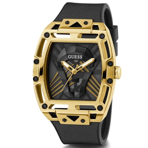 Guess US Men’s Gold-Tone and Black Analog Cutout Watch - Imagen 3