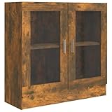 vidaXL Vitrina Aparador Mueble Estantería Almacenamiento Sala Estar Salón Adorno Decoración Habitación Hogar Madera Contrachapada Roble Ahumado