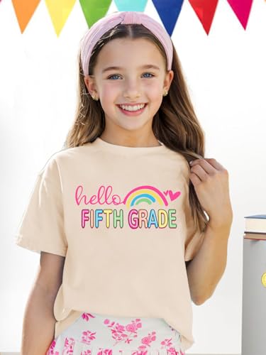 Image of First Day of School Shirt Girls Boys Preschool to 5th Grade Tshirt Kids Back to School Graphic Tee Tops
